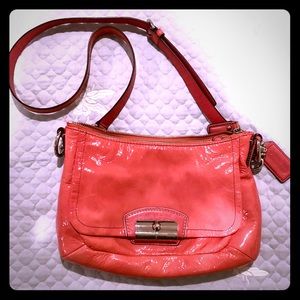Coach pink patent leather crossbody